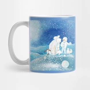 Arctic Animals and Snowman Mug